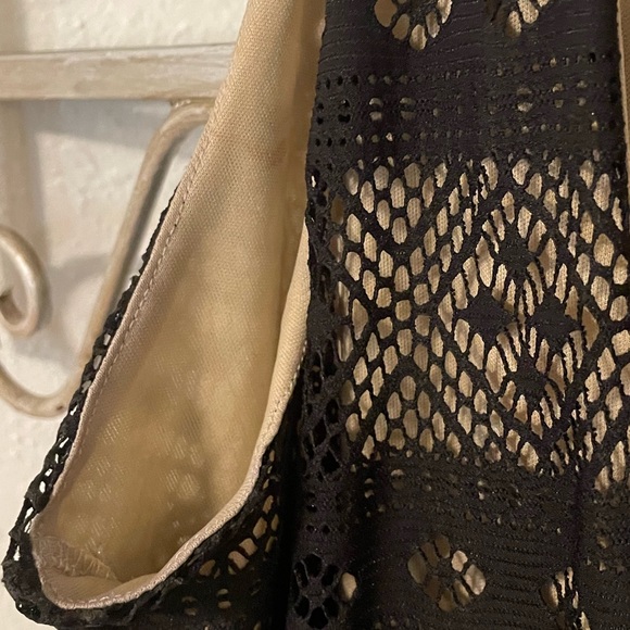 Black Crochet Halter Mini Dress - Picture 5 of 6